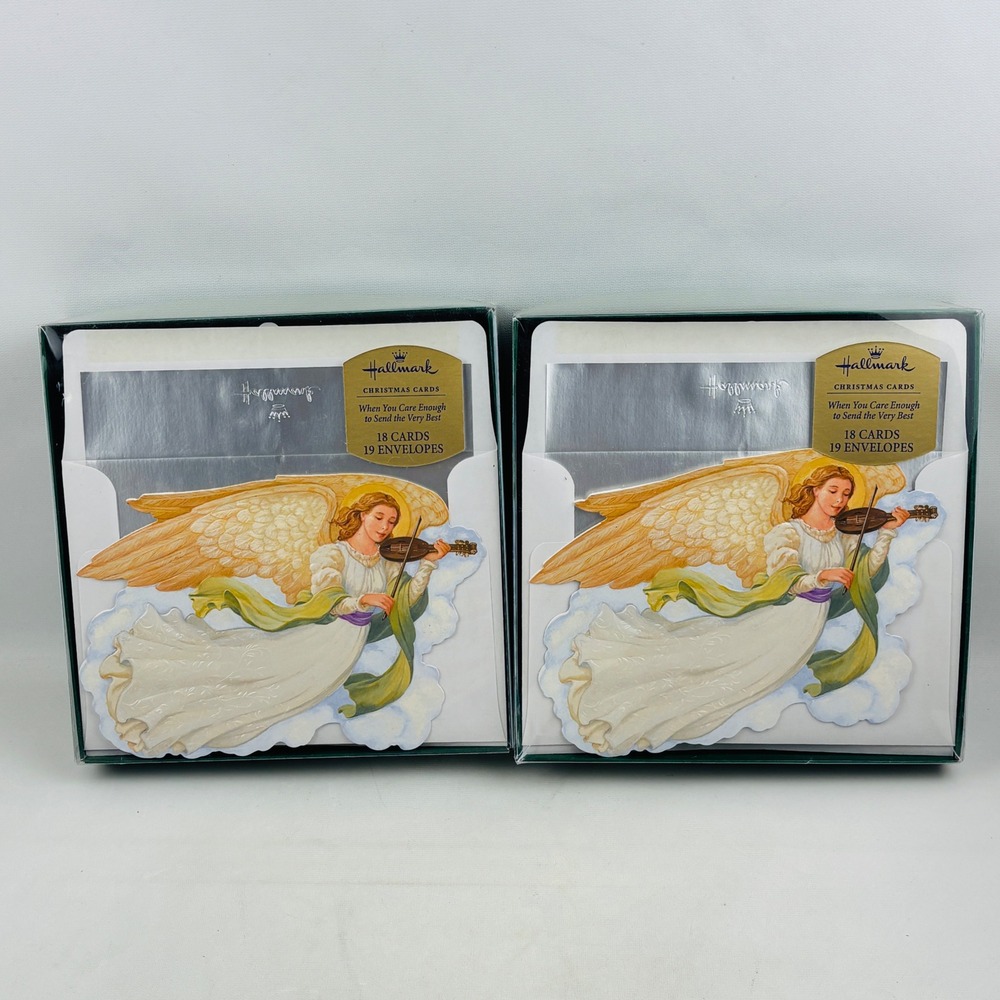 Hallmark Christmas Angel Chorus Violin Robert Haas 36 Cards 38 Foil Envelopes